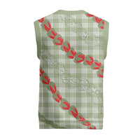 Omaomao Aloha Hawaii Christmas Knitted V-Neck Vest Rosebud Lei With Palaka Motif - Polynesian Pride