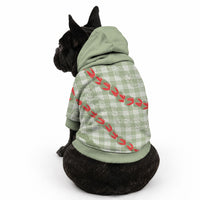 Omaomao Aloha Hawaii Pet Hoodie Rosebud Lei With Palaka Motif