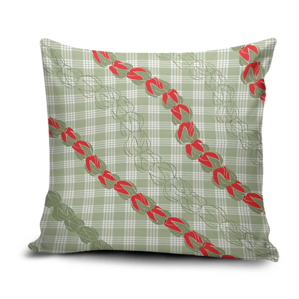 Omaomao Aloha Hawaii Pillow Cover Rosebud Lei With Palaka Motif - Polynesian Pride
