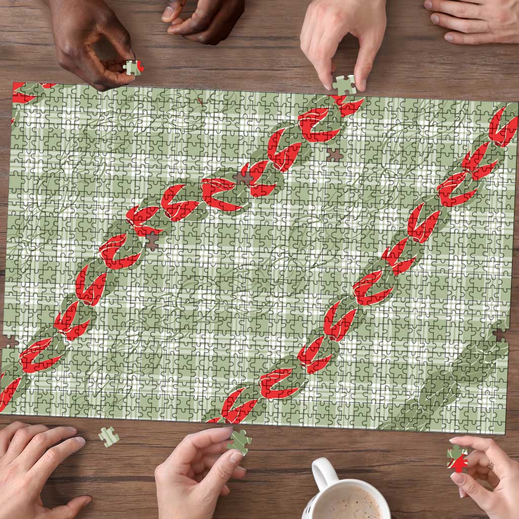 Omaomao Aloha Hawaii Puzzle Rosebud Lei With Palaka Motif - Polynesian Pride