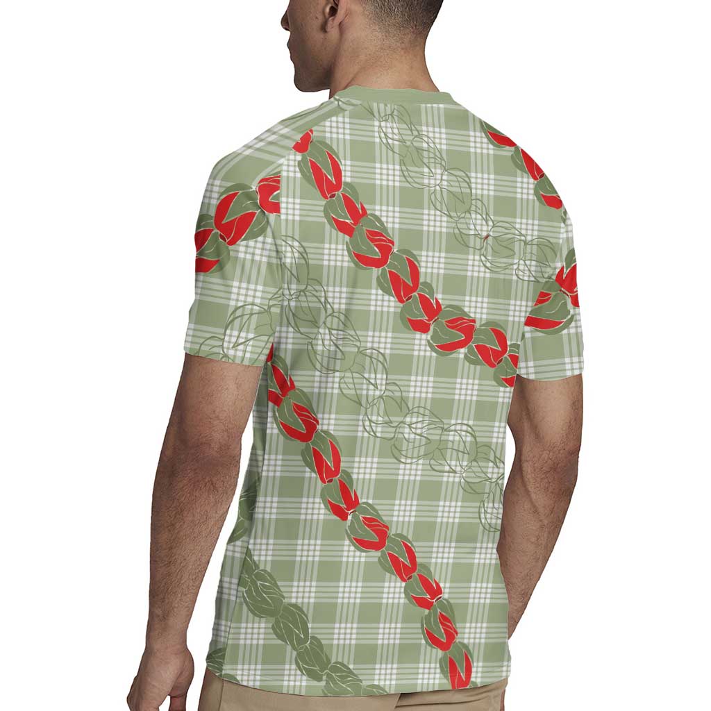 Omaomao Aloha Hawaii Rugby Jersey Rosebud Lei With Palaka Motif - Polynesian Pride