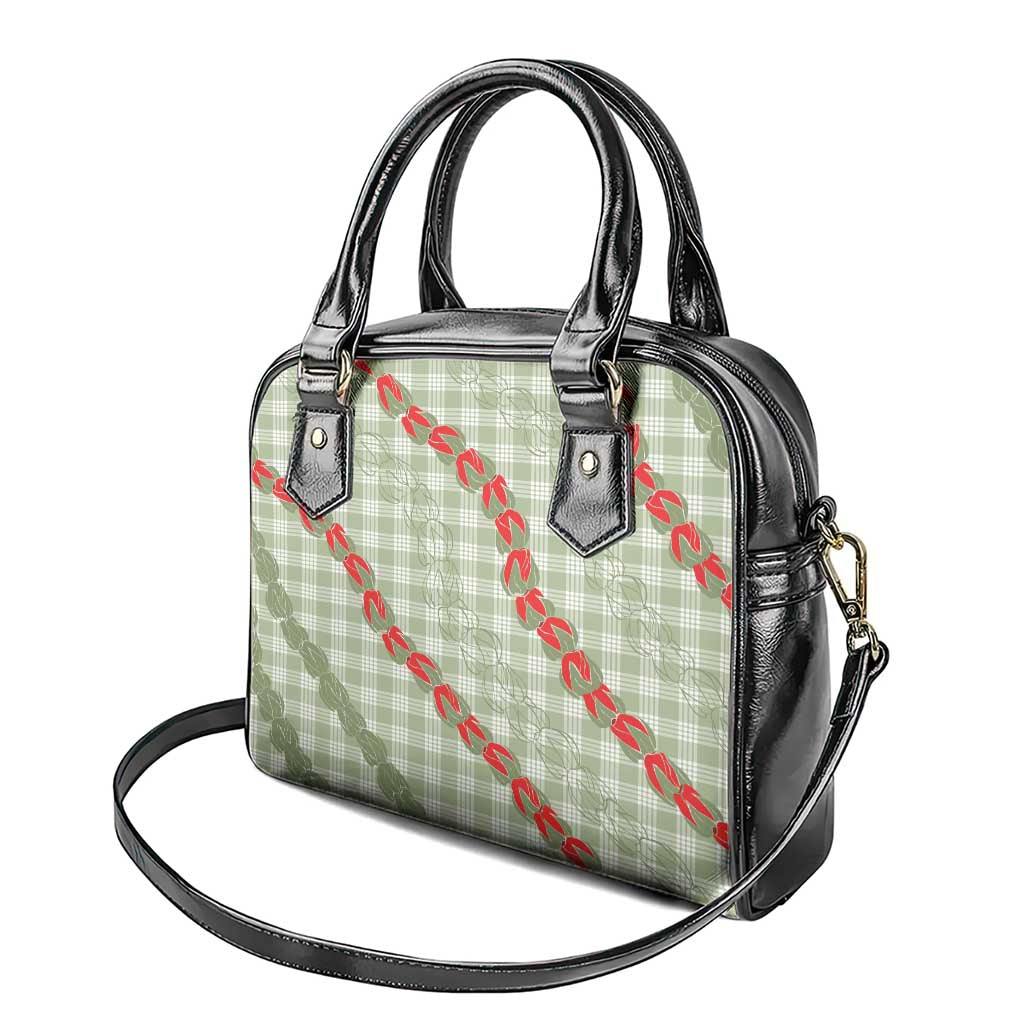 Omaomao Aloha Hawaii Shoulder Handbag Rosebud Lei With Palaka Motif - Polynesian Pride