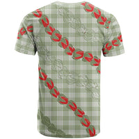 Omaomao Aloha Hawaii T Shirt Rosebud Lei With Palaka Motif - Polynesian Pride