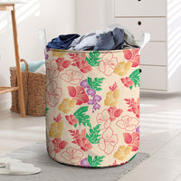 Colorful Aloha Hawaii Hibiscus Orchid Seamless Laundry Basket