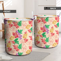 Colorful Aloha Hawaii Hibiscus Orchid Seamless Laundry Basket