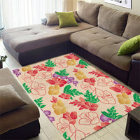 Colorful Aloha Hawaii Hibiscus Orchid Seamless Area Rug