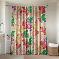 Colorful Aloha Hawaii Hibiscus Orchid Seamless Bathroom Set