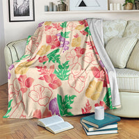 Colorful Aloha Hawaii Hibiscus Orchid Seamless Blanket