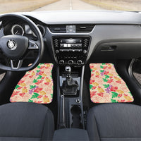 Colorful Aloha Hawaii Hibiscus Orchid Seamless Car Mats