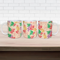 Colorful Aloha Hawaii Hibiscus Orchid Seamless Ceramic Mug