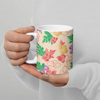 Colorful Aloha Hawaii Hibiscus Orchid Seamless Ceramic Mug