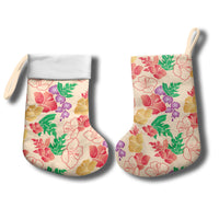Colorful Aloha Hawaii Hibiscus Orchid Seamless Christmas Stocking