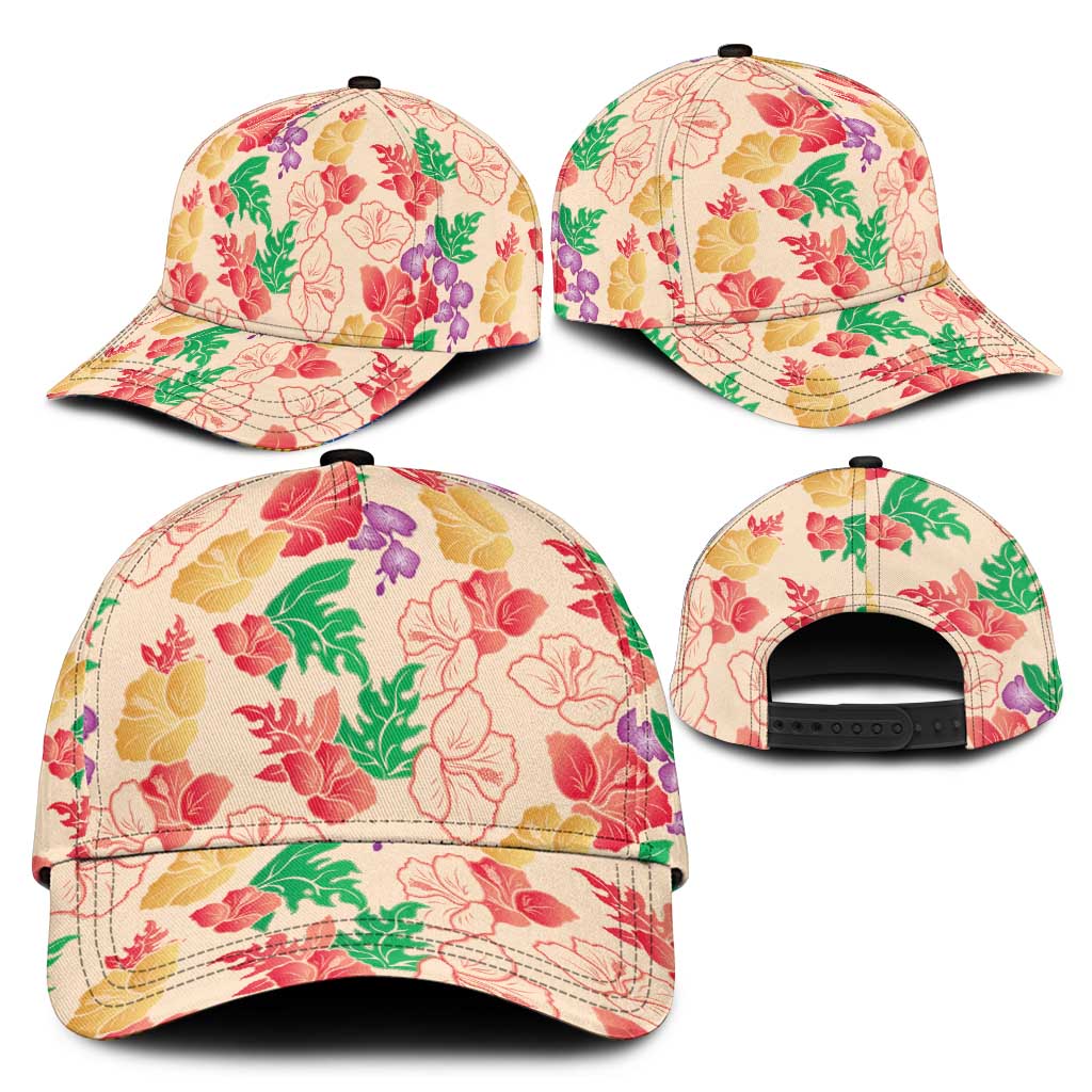 Colorful Aloha Hawaii Hibiscus Orchid Seamless Classic Cap