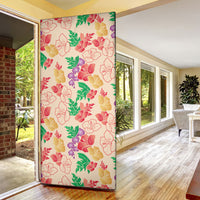 Colorful Aloha Hawaii Hibiscus Orchid Seamless Door Cover