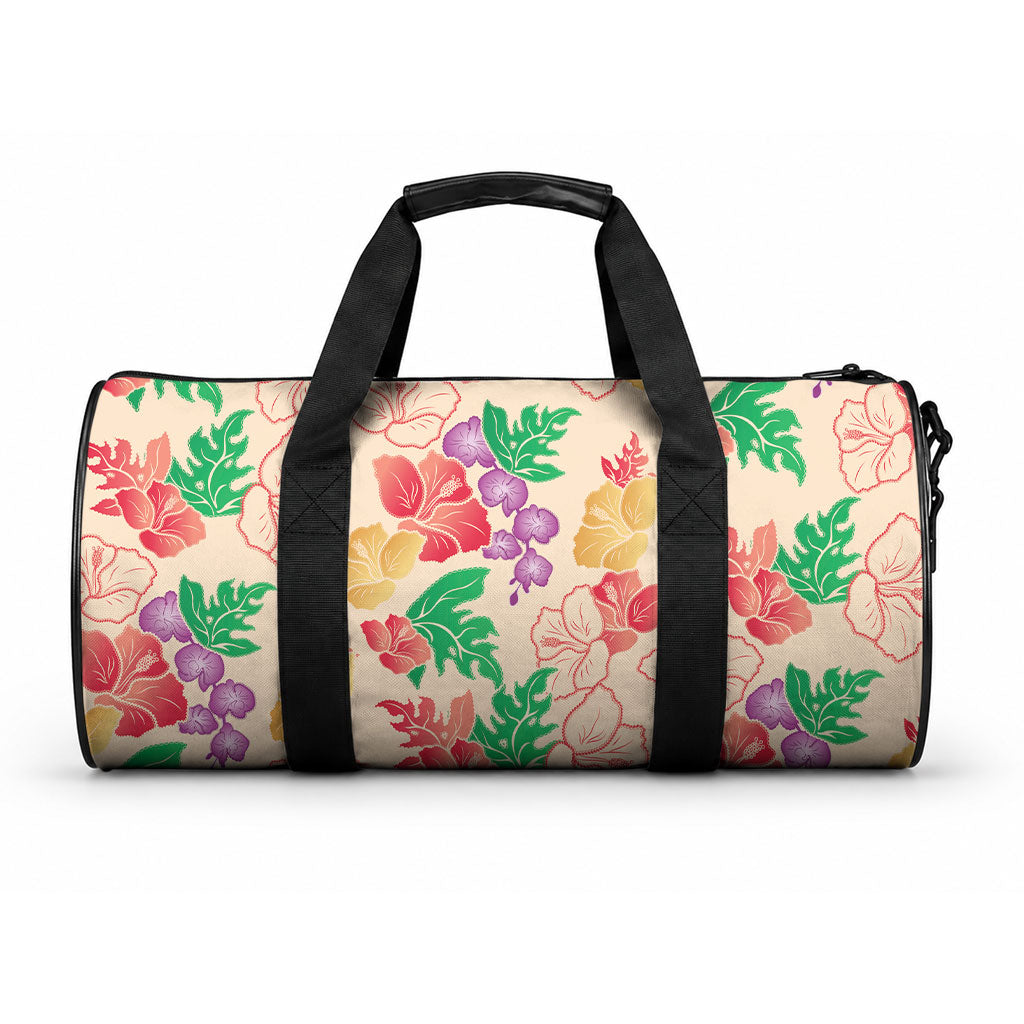 Colorful Aloha Hawaii Hibiscus Orchid Seamless Duffle Bag