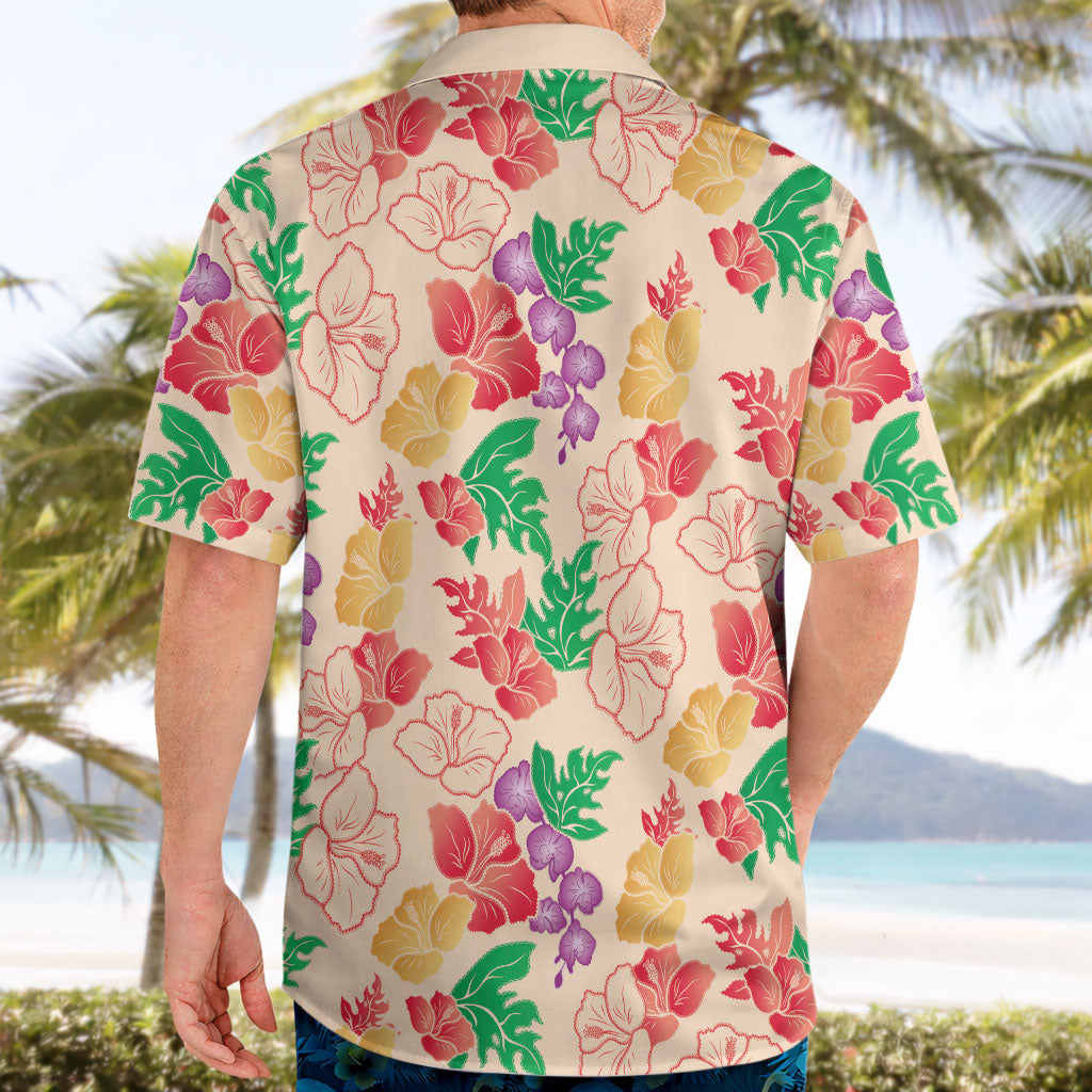 Colorful Aloha Hawaii Hibiscus Orchid Seamless Hawaiian Shirt