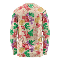 Colorful Aloha Hawaii Hibiscus Orchid Seamless Long Sleeve Shirt