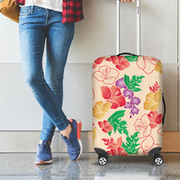 Colorful Aloha Hawaii Hibiscus Orchid Seamless Luggage Cover