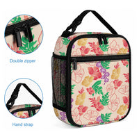 Colorful Aloha Hawaii Hibiscus Orchid Seamless Lunch Bag