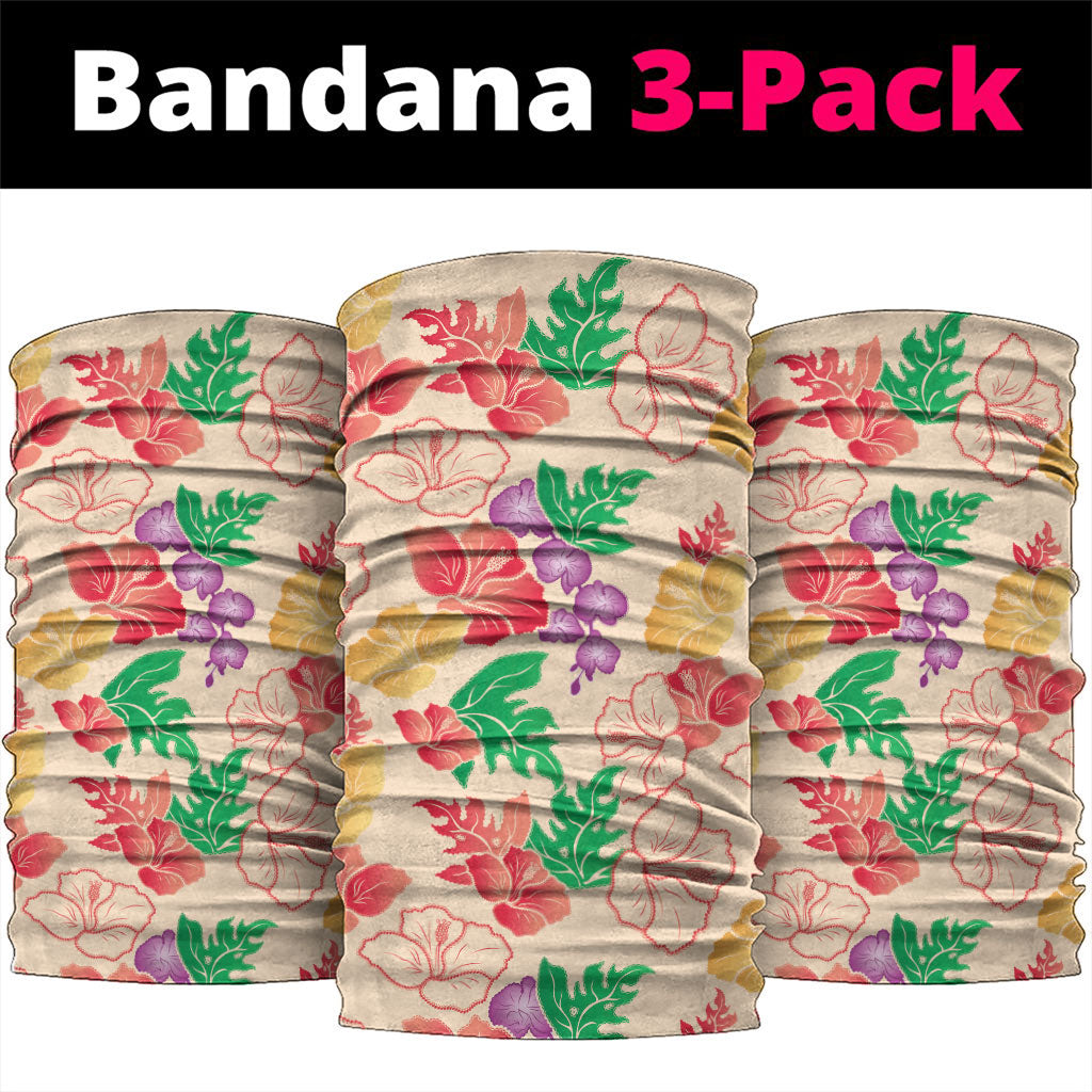 Colorful Aloha Hawaii Hibiscus Orchid Seamless Neck Gaiter