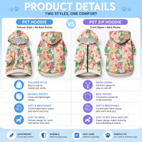 Colorful Aloha Hawaii Hibiscus Orchid Seamless Pet Hoodie