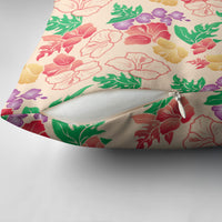 Colorful Aloha Hawaii Hibiscus Orchid Seamless Pillow Cover