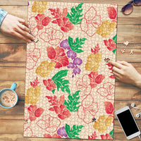Colorful Aloha Hawaii Hibiscus Orchid Seamless Puzzle