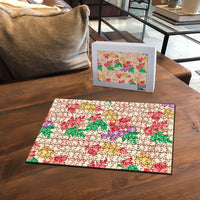 Colorful Aloha Hawaii Hibiscus Orchid Seamless Puzzle