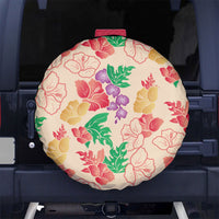 Colorful Aloha Hawaii Hibiscus Orchid Seamless Spare Tire Cover
