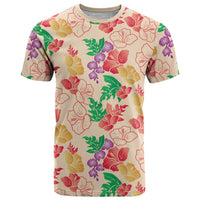 Colorful Aloha Hawaii Hibiscus Orchid Seamless T Shirt