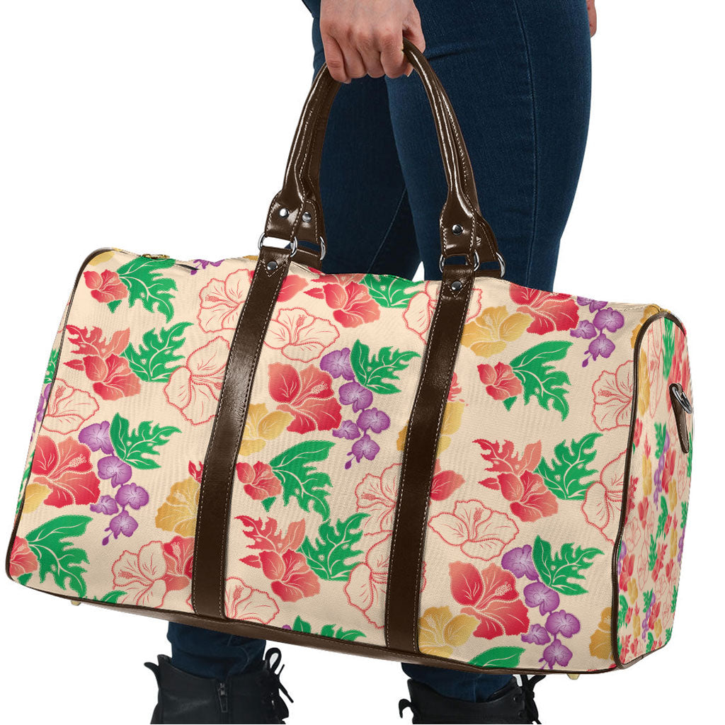 Colorful Aloha Hawaii Hibiscus Orchid Seamless Travel Bag