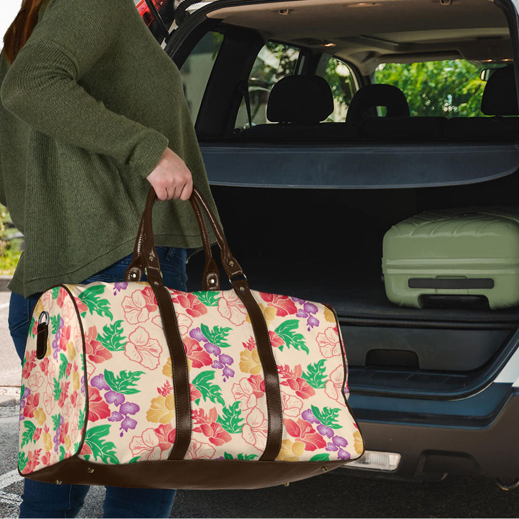 Colorful Aloha Hawaii Hibiscus Orchid Seamless Travel Bag