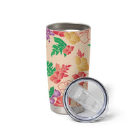 Colorful Aloha Hawaii Hibiscus Orchid Seamless Tumbler Cup