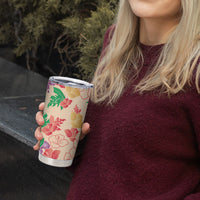 Colorful Aloha Hawaii Hibiscus Orchid Seamless Tumbler Cup