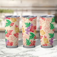 Colorful Aloha Hawaii Hibiscus Orchid Seamless Tumbler Cup