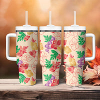Colorful Aloha Hawaii Hibiscus Orchid Seamless Tumbler With Handle