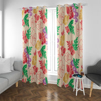 Colorful Aloha Hawaii Hibiscus Orchid Seamless Window Curtain