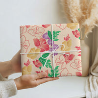 Colorful Aloha Hawaii Hibiscus Orchid Seamless Wrapping Paper