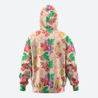Colorful Aloha Hawaii Hibiscus Orchid Seamless Zip Hoodie