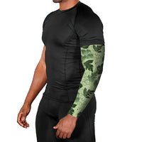 Vesuvian Green Aloha Hawaii Hibiscus Orchid Seamless Arm Sleeves
