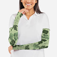 Vesuvian Green Aloha Hawaii Hibiscus Orchid Seamless Arm Sleeves