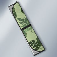 Vesuvian Green Aloha Hawaii Hibiscus Orchid Seamless Auto Sun Shade
