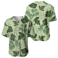 Vesuvian Green Aloha Hawaii Hibiscus Orchid Seamless Baseball Jersey