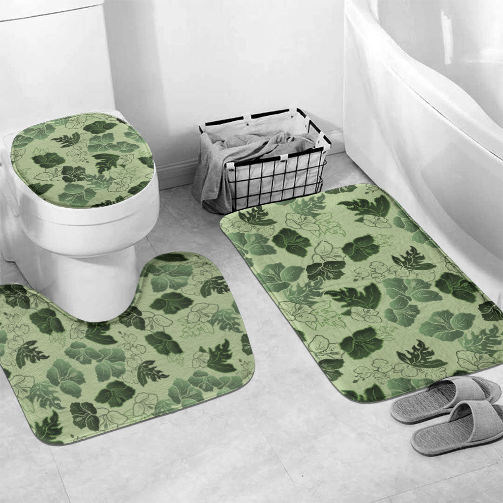 Vesuvian Green Aloha Hawaii Hibiscus Orchid Seamless Bathroom Set