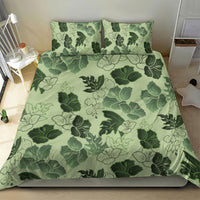 Vesuvian Green Aloha Hawaii Hibiscus Orchid Seamless Bedding Set