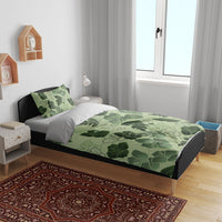 Vesuvian Green Aloha Hawaii Hibiscus Orchid Seamless Bedding Set