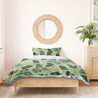 Vesuvian Green Aloha Hawaii Hibiscus Orchid Seamless Bedding Set