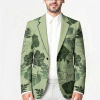 Vesuvian Green Aloha Hawaii Hibiscus Orchid Seamless Blazer