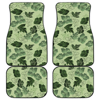 Vesuvian Green Aloha Hawaii Hibiscus Orchid Seamless Car Mats