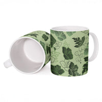 Vesuvian Green Aloha Hawaii Hibiscus Orchid Seamless Ceramic Mug